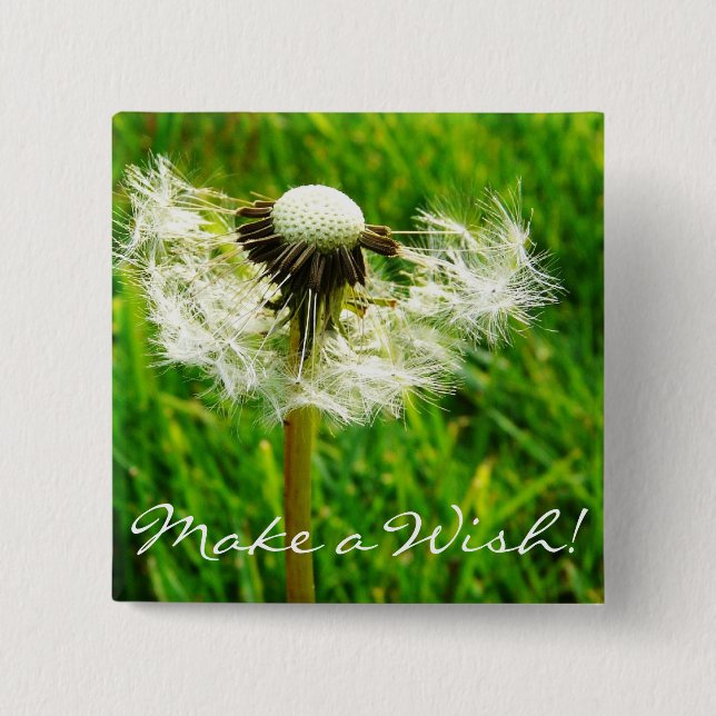 Dandelion Seeds Pinback Button (Front)
