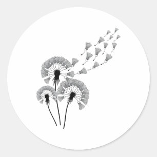 Dandelion Shuttle Shirt For Badminton Player Badmi Classic Round Sticker
