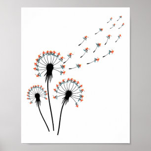Dandelion Snowboarding Shirt For Snowboarder Snowb Poster