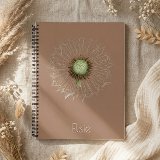Dandelion Spiral Notebook – Soft Botanical Design