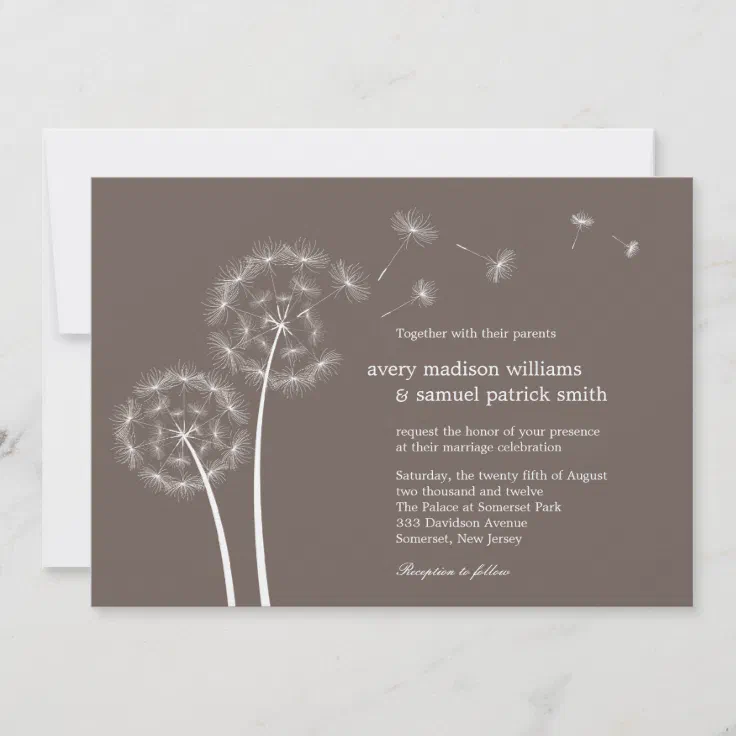 Dandelion Spring Wedding Invitation