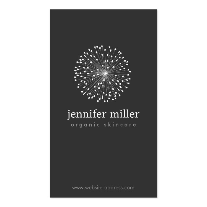 DANDELION STARBURST LOGO II on DARK GRAY Business Cards