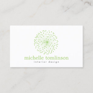 DANDELION STARBURST LOGO in FRESH GREEN Business Card