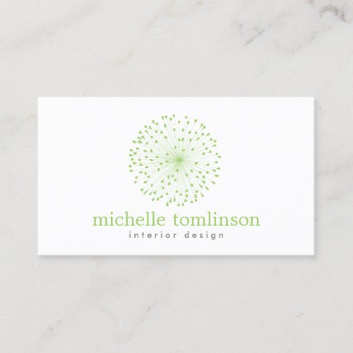 DANDELION STARBURST LOGO in FRESH GREEN Business Card Templates