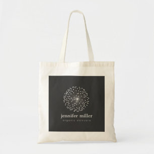 DANDELION STARBURST LOGO in WHITE Customizable Tote Bag