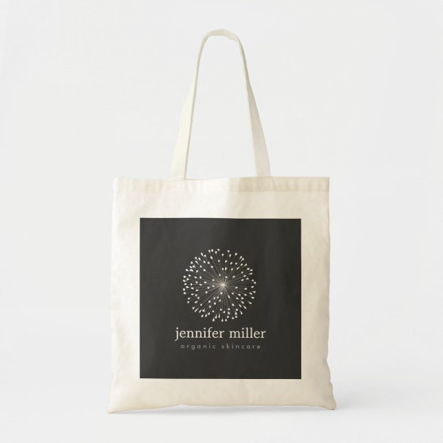 DANDELION STARBURST LOGO in WHITE Customizable Tote Bag (Front)