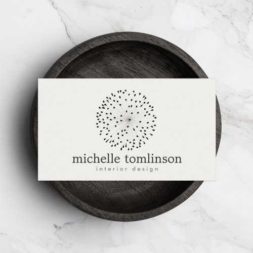 DANDELION STARBURST LOGO on LIGHT GRAY Business Card