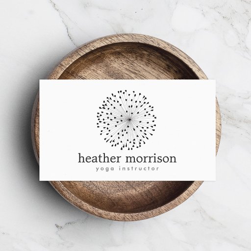 Customizable DANDELION STARBURST LOGO on WHITE Business Card Templates