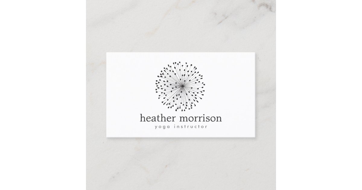 Dandelion Starburst Logo On White Business Card Zazzle Com