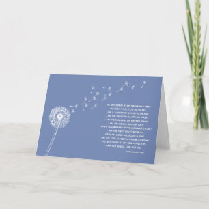 Dandelion Sympathy Card for Loss, Blue