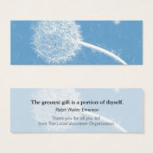 Dandelion Thank You Bookmark & Emerson Quote (Front & Back)