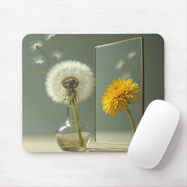 Dandelion Transformation Reflected In a Mirror Mouse Pad (With Mouse)