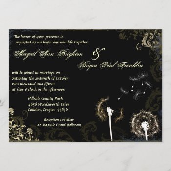 Dandelion Vintage Wedding Invitation Version 2 by DaisyLane at Zazzle