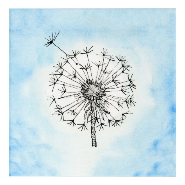 Dandelion Waiting for a Breeze Acrylic Art (Front)