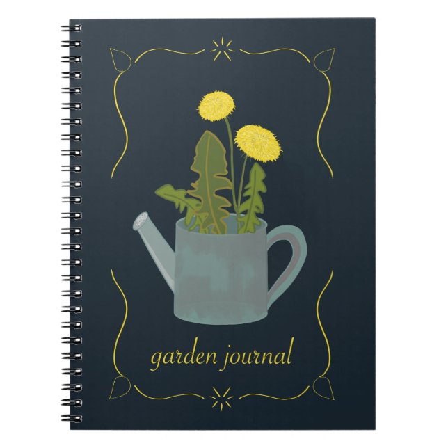 Dandelion Watering Can Garden Journal (Front)