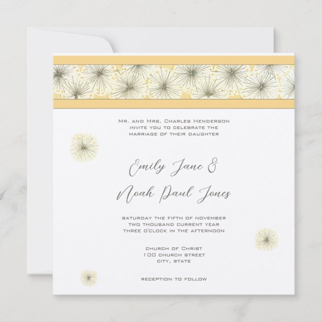 Dandelion Wedding Invitation (Front)