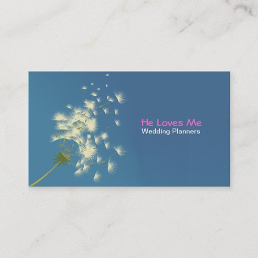 Customizable dandelion wedding planners business card