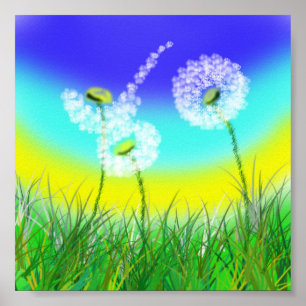 Dandelion Weed Clock, Poster
