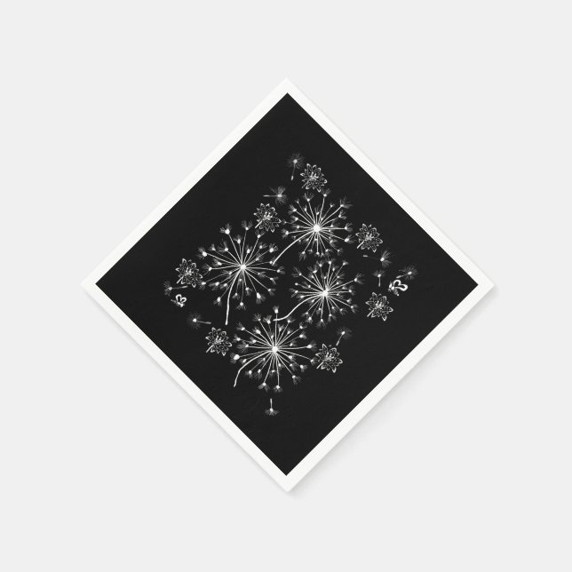 Dandelion, Wild Flowers, and Honey Bees Napkins (Corner)