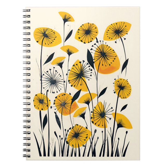 Dandelion wildflower field  notebook (Front)