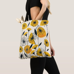 Dandelion wildflower field tote bag