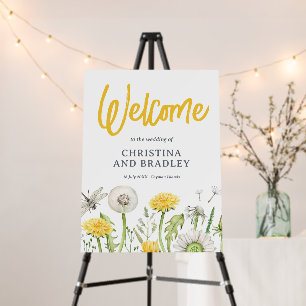 Dandelion Wildflower Garden Wedding Welcome Foam Board