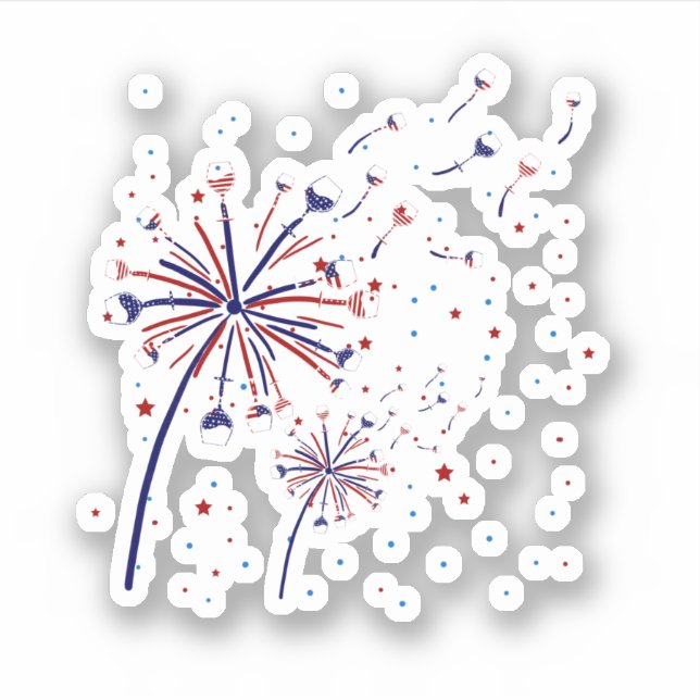 Dandelion Wine 4th Of July Cute Flower American Pa Sticker (Front)