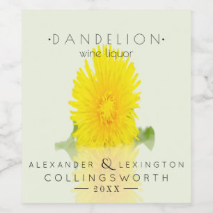 Dandelion Wine Liquor Wine Label