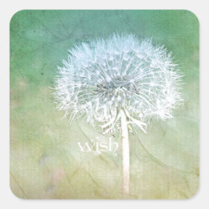 Dandelion Wish Dreamy Design Square Sticker