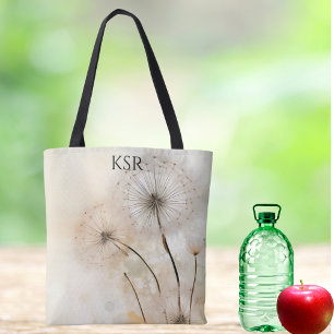 Dandelion Wish Monogram Tote Bag