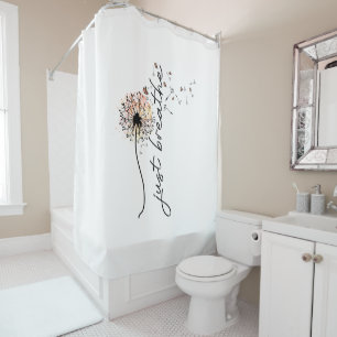 Dandelion Wish Shower Curtain Sunset Butterflies