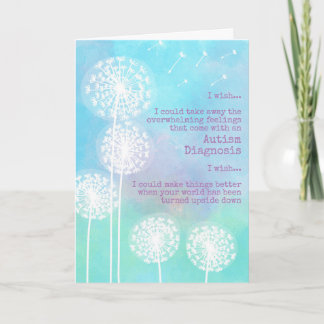 Dandelion Wishes Autism Support Sympathy Card