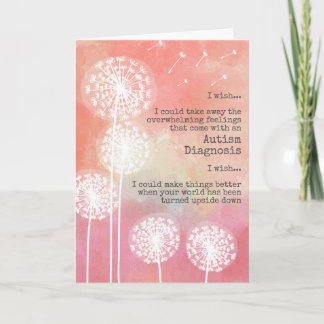 Dandelion Wishes Autism Support Sympathy Card