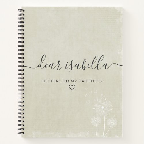 Dandelion Wishes Calico Dear Daughter Memory Notebook