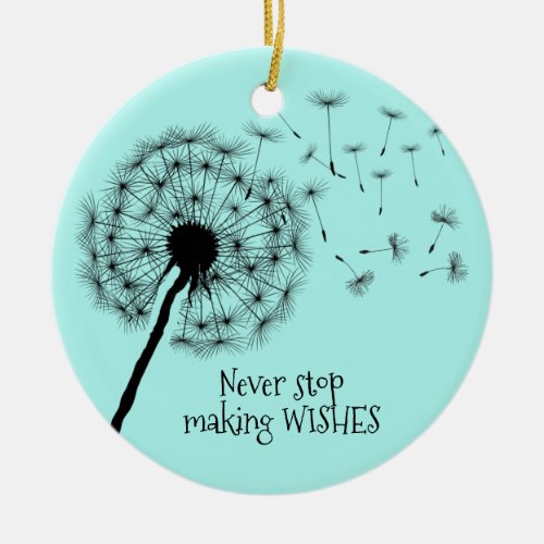 Dandelion Wishes Design Ceramic Ornament