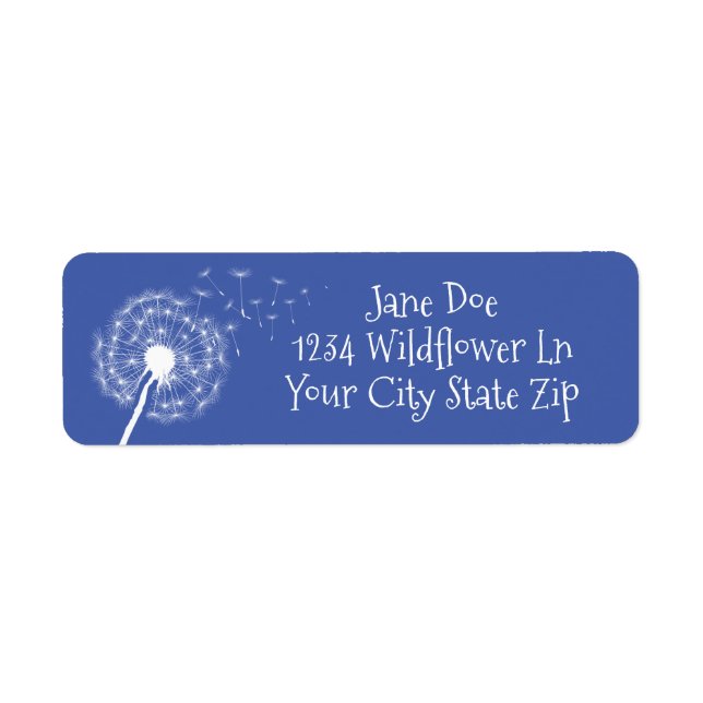 Dandelion Wishes Design Return Address Label (Front)