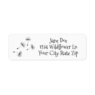 Dandelion Wishes Design Return Address Label