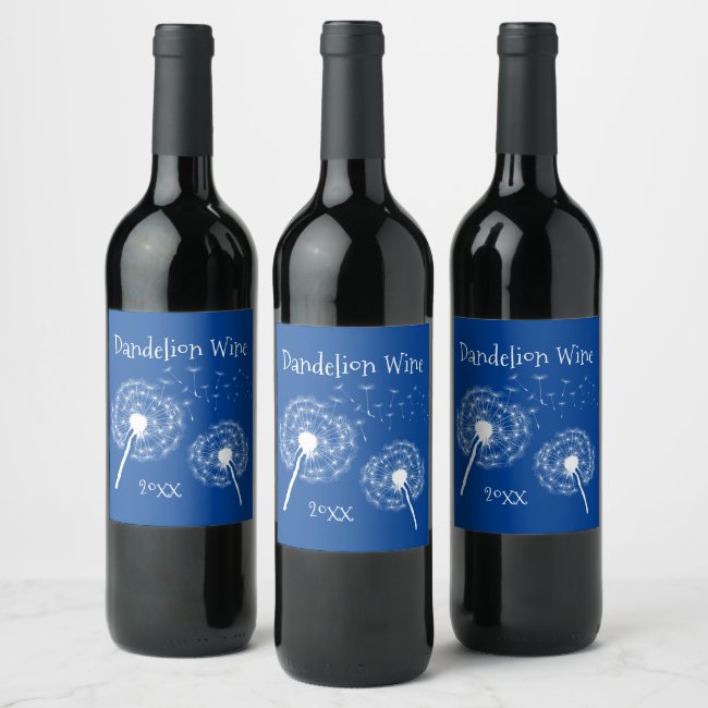 Dandelion Wishes Design Wine Label