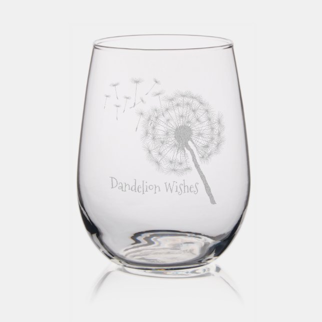 Dandelion Wishes Etched Glassware (Glassware)