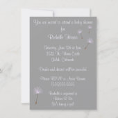Dandelion Wishes For a Baby Shower in Purples Invitation (Back)