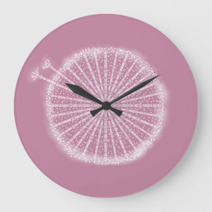 Dandelion Wishes Large Clock