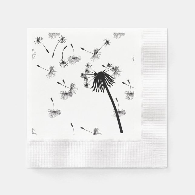 Dandelion wishes napkins by Lighthouse Route™ (Front)