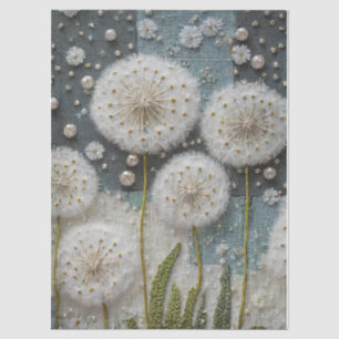 Dandelion Wishes, Pearl Grey, Dewdrop & Seeds Tissue Paper