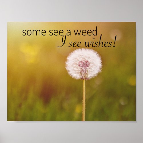 Dandelion Wishes Positive Thoughts Poster