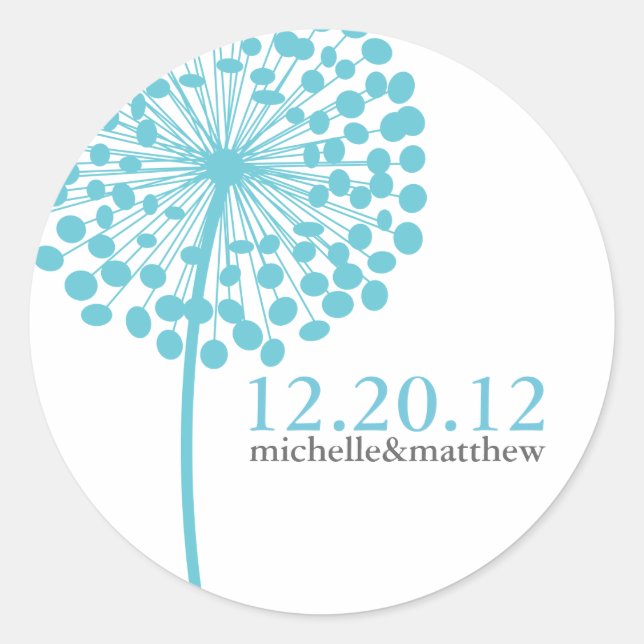 Dandelion Wishes Wedding Favor Stickers (Front)