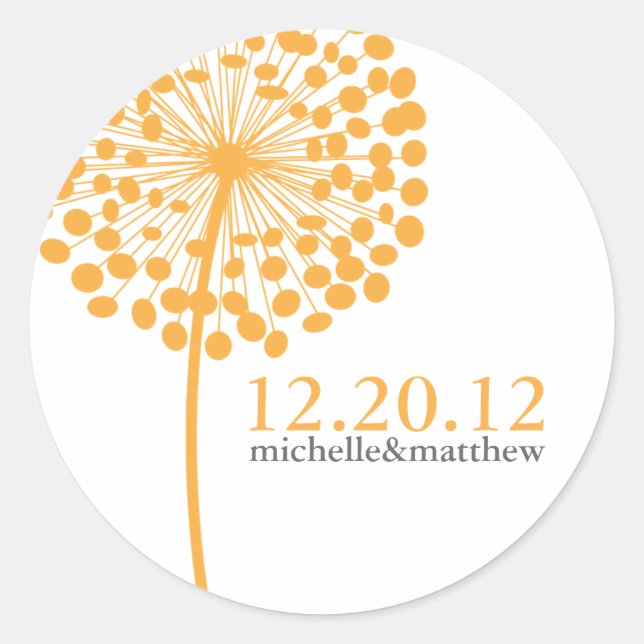 Dandelion Wishes Wedding Favor Stickers (Front)