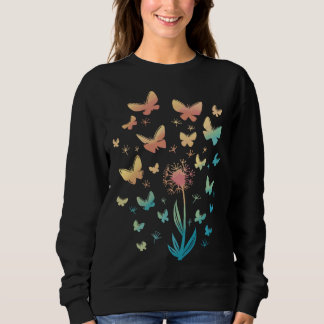 Dandelion with butterflies, dandelion, butterfly sweatshirt