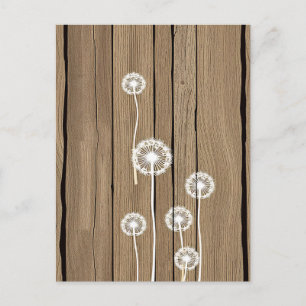 Dandelion Wood Rustic Pattern Postcard