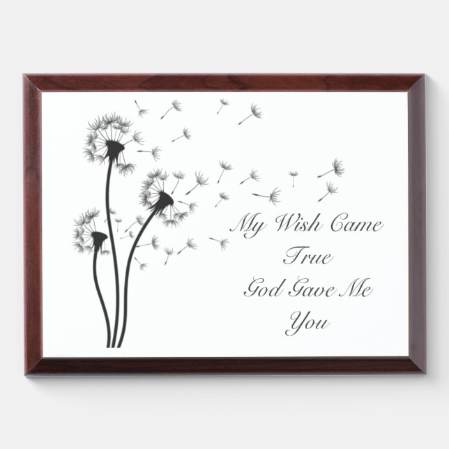 Dandelion Wood Wall Art Award Plaque (Horizontal)