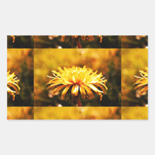 Dandelion Yellow Blossoms Flowers Vines Spring Rectangular Sticker